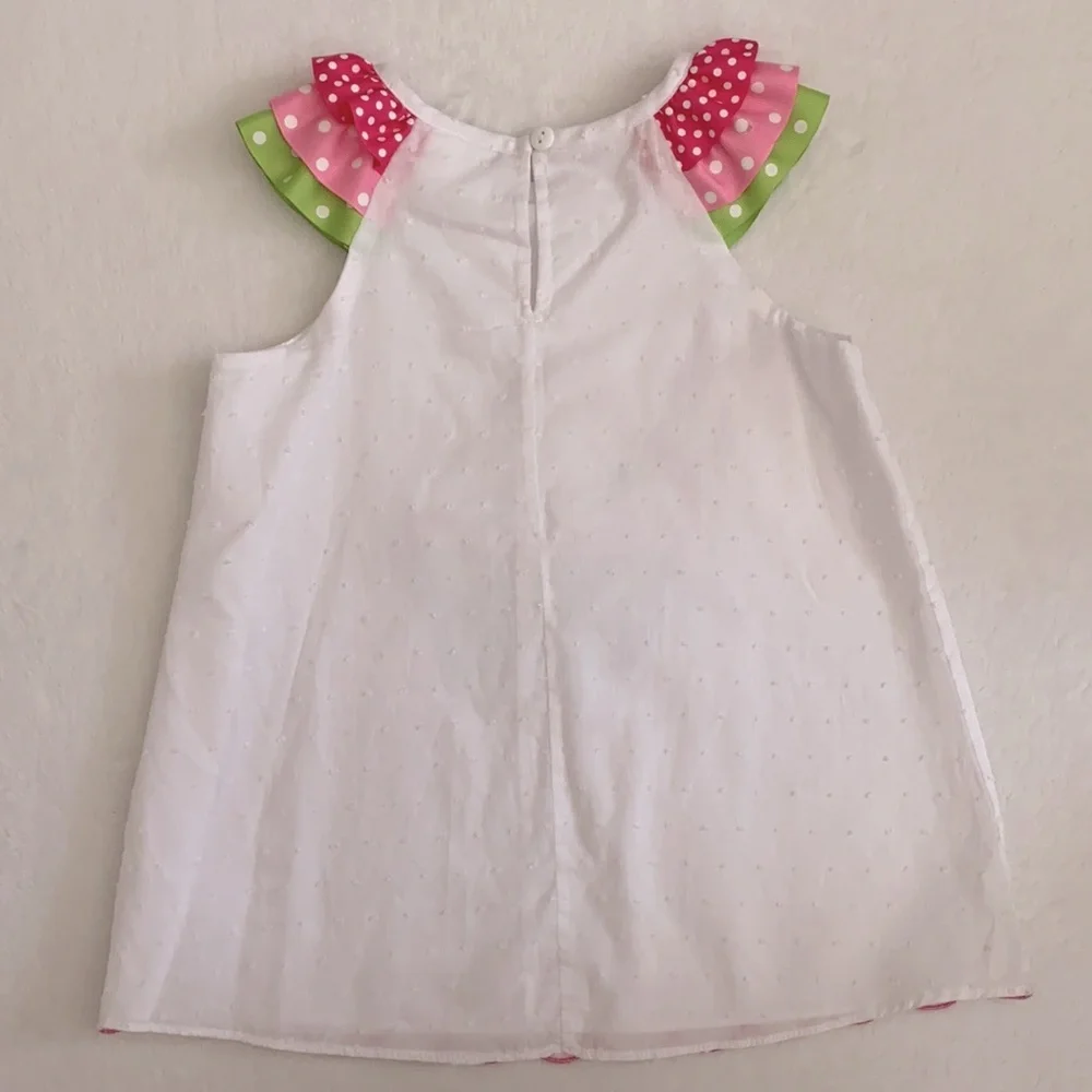 Rare Editions | Cupcake Swiss Dot Birthday Scallop Hem Dress E326267 White (5) - Picture 9 of 16